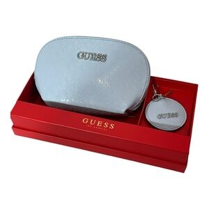 GUESS Ice Blue Cosmetic Pouch & Keychain Mirror - Thessa – NWT